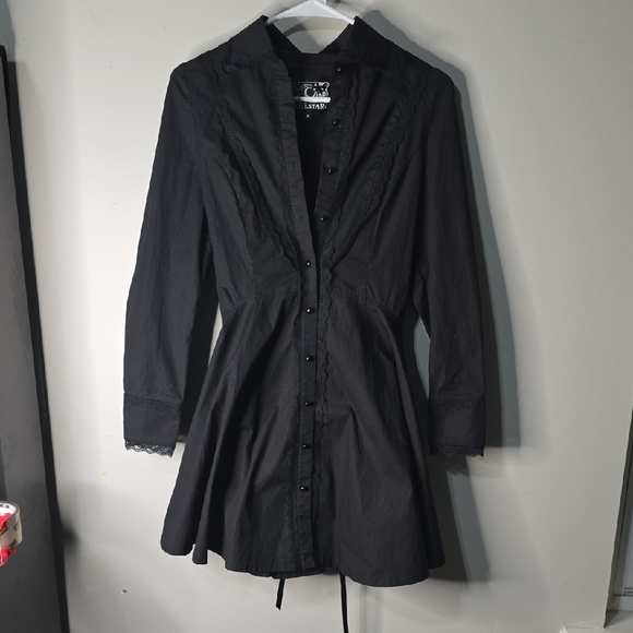 Killstar Dresses & Skirts - Killstar Gothic Button Down Dress With Lace Accents